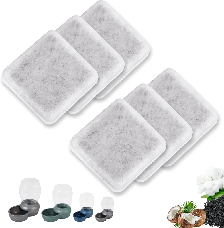 6 Pack Pet Water Fountain Charcoal Filters for Petmate Replend...