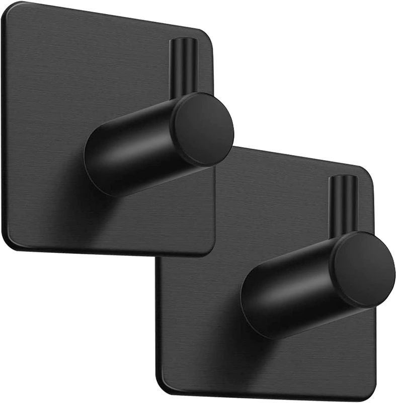 Self Adhesive Towel Hooks, Stainless Steel, Matt Finish, Stick on Wall or Back o