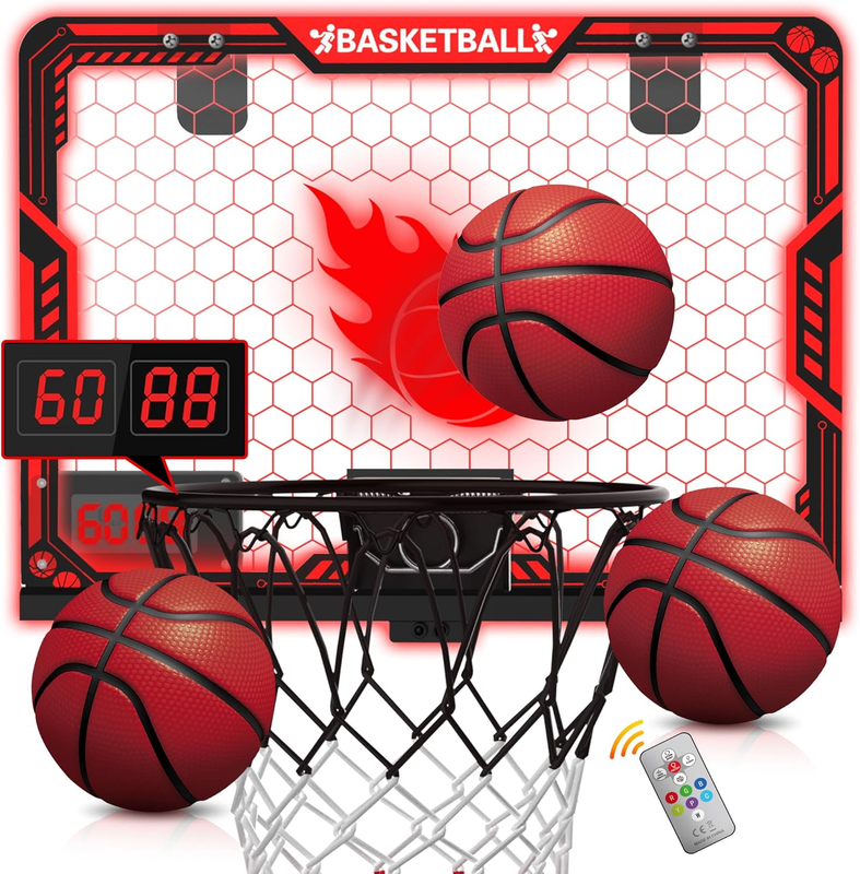 ZIZZ Indoor Basketball Hoop for Kids: Basketball Gifts for Boys 4