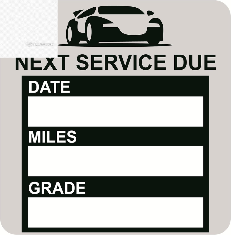 Oil Change Stickers for Windshield Static Cling,2 Inch 60Pcs Black Service Reminder Sticker with No Residue