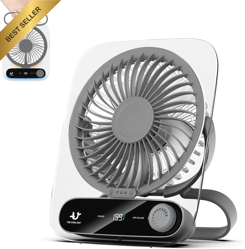 Desk Fan Usb Rechargeable Fan, 199 Speed Portable Travel Fan, Operated 3-10 Hour