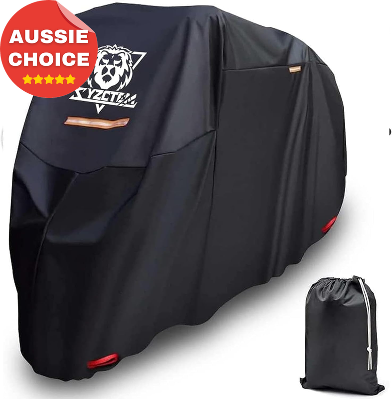 Heavy Duty Waterproof Motorcycle Cover 96 Inch Fits Harley Windproof Strap