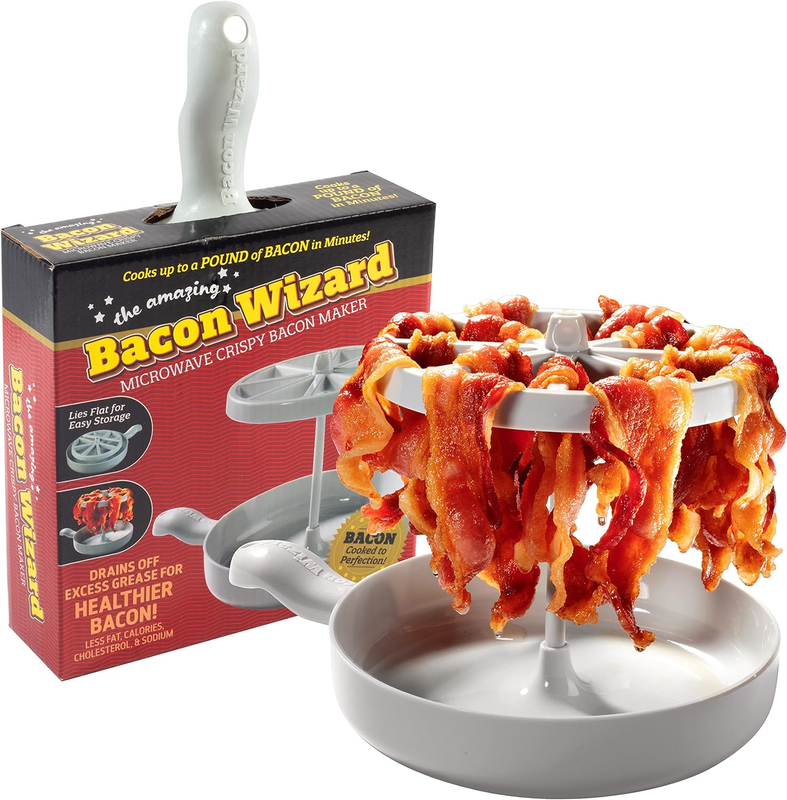 Microwave Bacon Cooker- Bacon Wizard Cooks 1LB of Bacon and Reduces Fat by 40%-