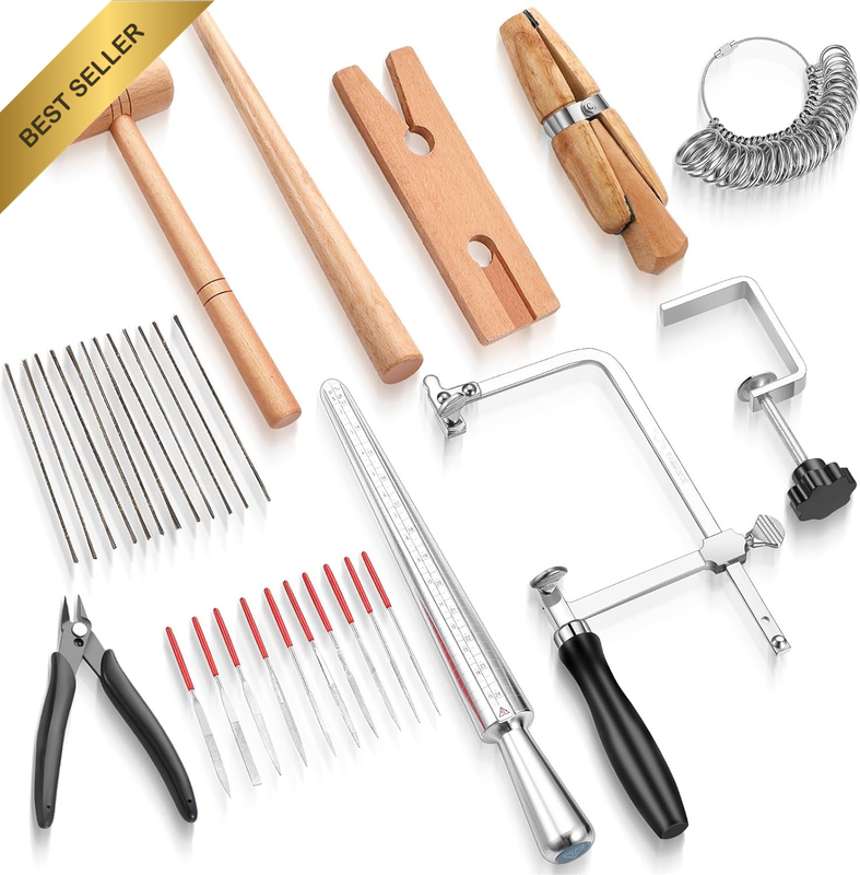 Jewelers Tools Set Including Jeweler Saw Frame Bench Pin Clamp Diamond Needle Fi
