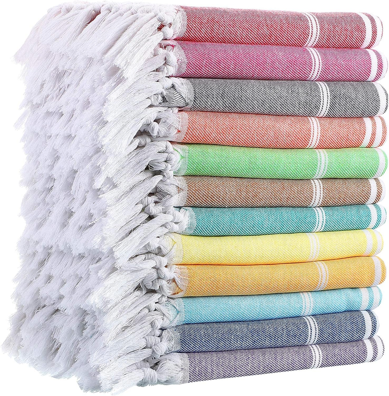 12 Pcs Turkish Beach Towels Set Turkish Bath Towel Bulk Peshtemal Bath Towel 71