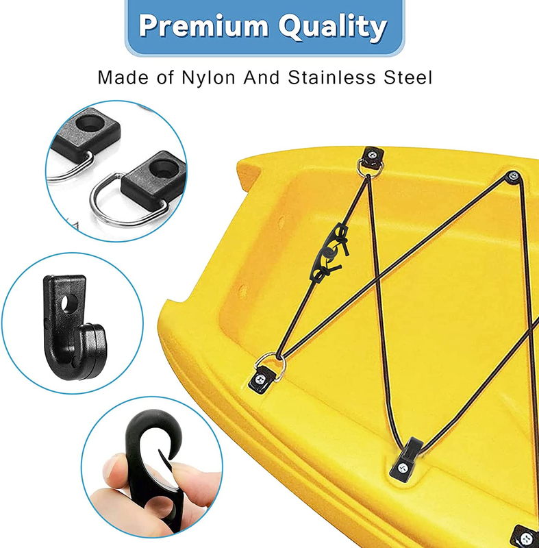 Kayak Deck Rigging Kit - Kayak Bungee Cord with Bungee Cord Hooks Fishing Riggin