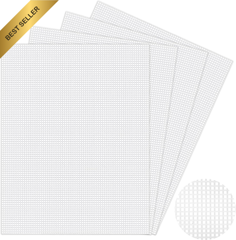 4 PCS 7 Count Plastic Canvas Sheets,10.2 X 13.2 Inch White Plastics Mesh,Eye Mes