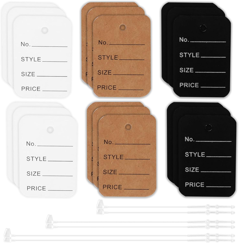 2100Pcs Price Tags with Plastic Fastener Kit Includes 600Pcs 3 Colors 3.5 X 5CM