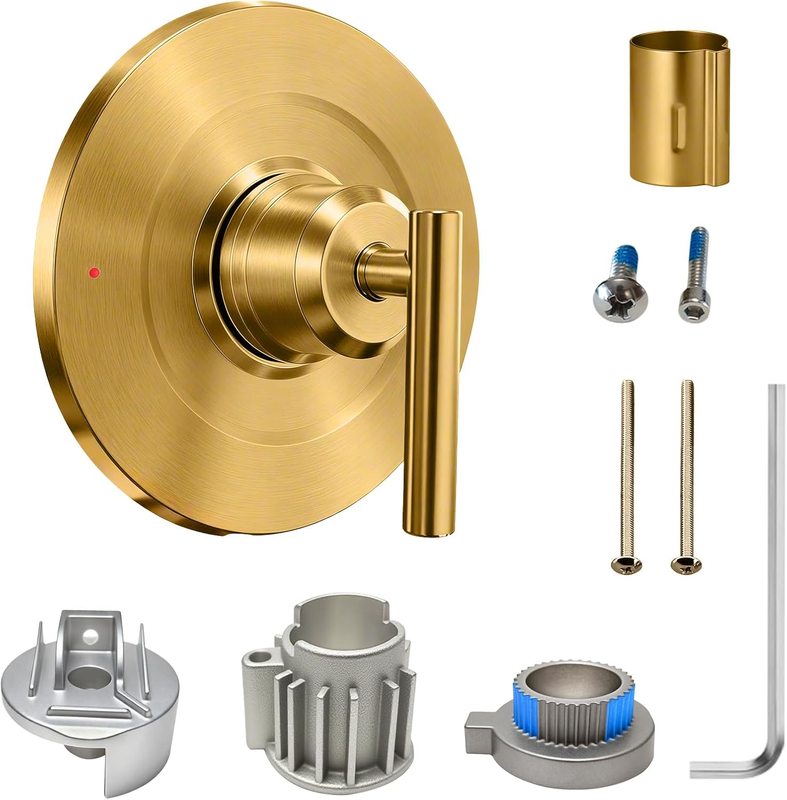 Shower Trim Kit for Moen T2901 Handle, Compatible with Moen Gibson Shower/Tub 2510/2520/2570/2590 Pressure Balanced Valves Series, Repair Wobbly Handle or Bathroom Renovation,Brushed Gold