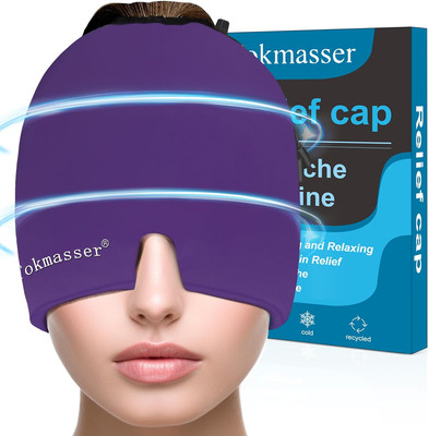 Migraine Headache Relief Cap, Gel Ice Head Wrap, Hot and Cold Therapy, Headache 