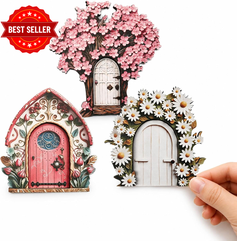 3PCS Fairy Door for Wall, Fairy Garden Accessories for Miniature Landscape Ornam