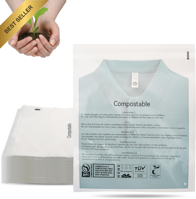 Compostable Self Sealing Adhesive Clear Bags 30X38 Cm Resealable Transparent T S