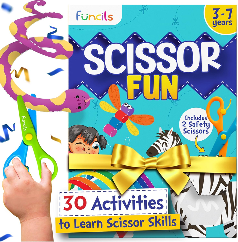 Toddler Scissor Skills - Art Supplies & Crafts Kit for Kids, Safety Scissors, Fi