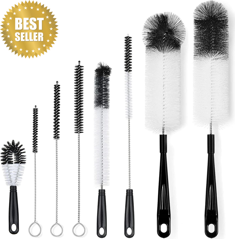 8 Pack Bottle Cleaning Brush Set - Long Handle Bottle Cleaner for Washing Narrow