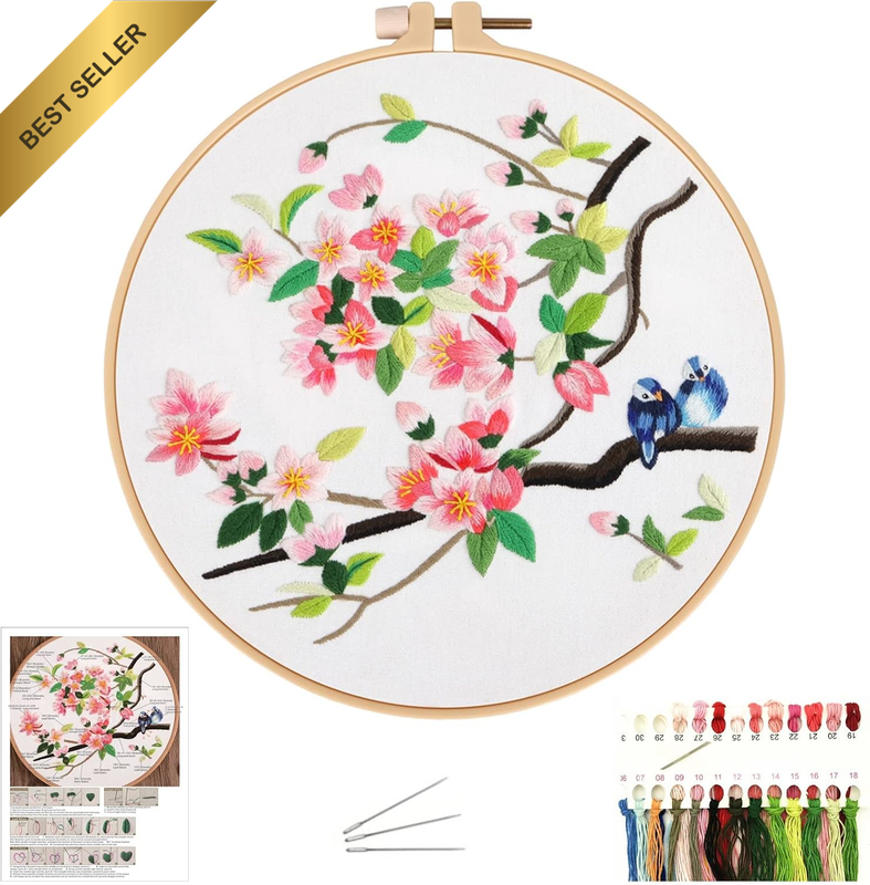 Needlepoint Kit for Adults, Embroidery Starter Kit with Pattern and Instructions