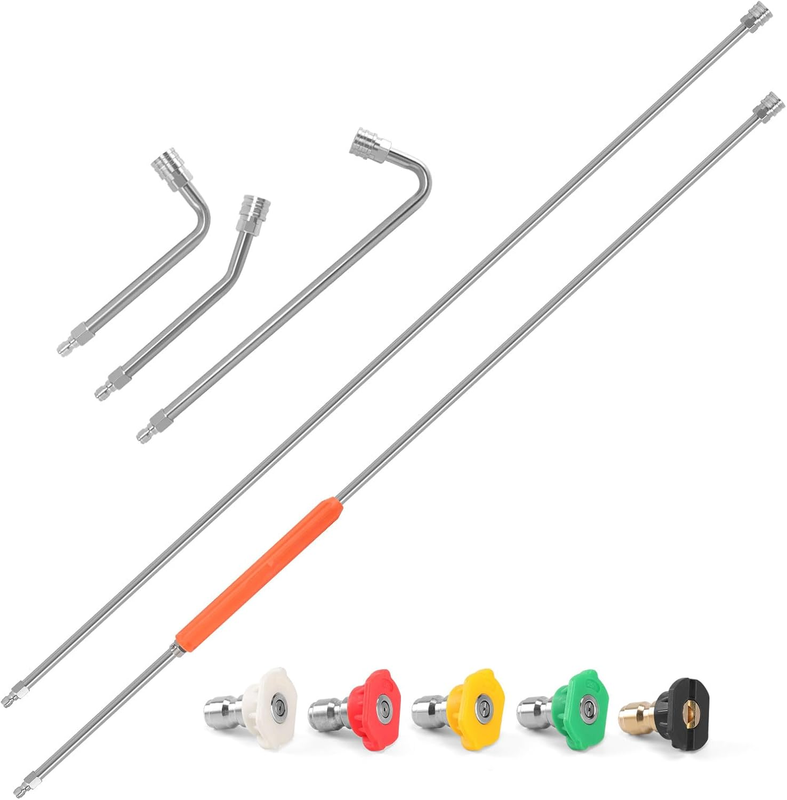 Gutter Wand Extension for Pressure Washer 120" Nozzle Tips 30 90 120 Degree