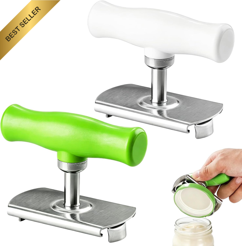 2 Pack Adjustable Jar Opener, Stainless Steel Lid Opener with Grip | Multi Size