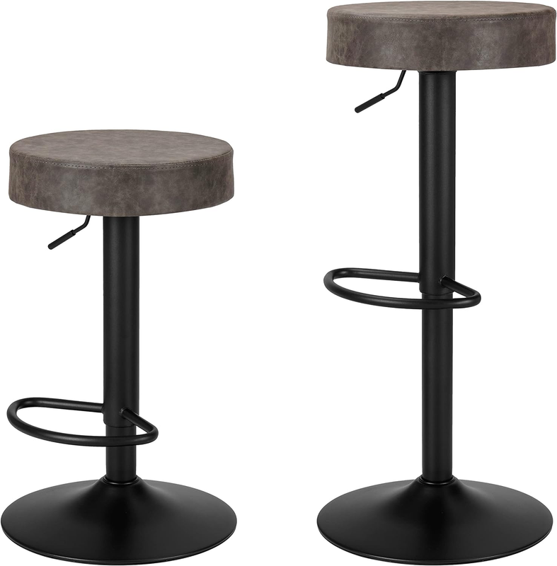 Bar Stools Set of 2 Counter Height, Swivel Barstools with Fo