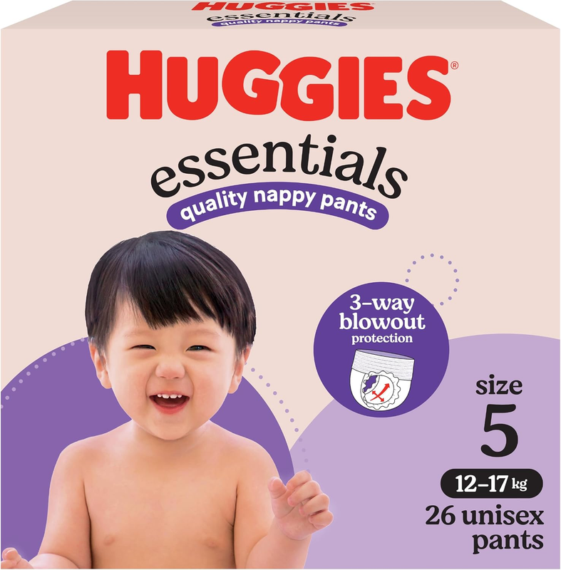 Essentials Nappy Pants Size 5 (12-17Kg) 26 Ct