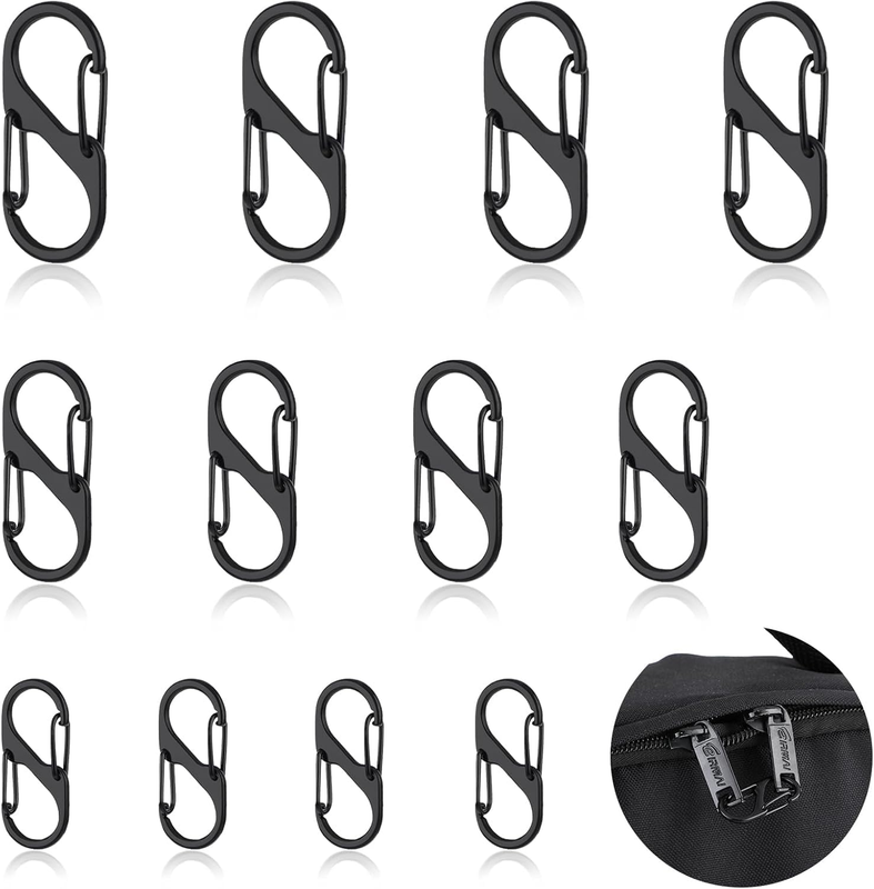 12Pcs Zipper Locks anti Theft Clips, Double Opening Zipper Pull Replacement for