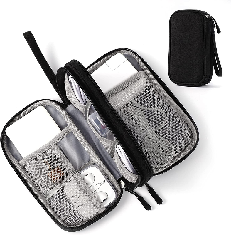 Electronic Organizer Pouch Bag, 3 Compartments Travel Cable Organizer Bag Pouch