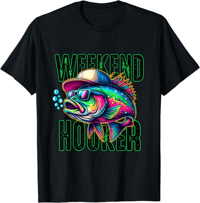 Weekend Hooker Colorful Fish Funny Father day Love fishing T-Shirt S-6XL