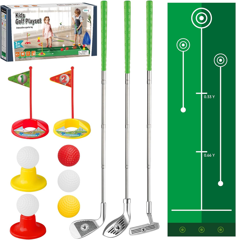 Clubs For 3-5 Years Old, Retractable Toddler Golf Set With P