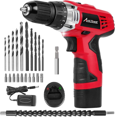 AVID POWER 12V Cordless Drill, Power Drill Set with 22Pcs Impact Driver/Drill Bi