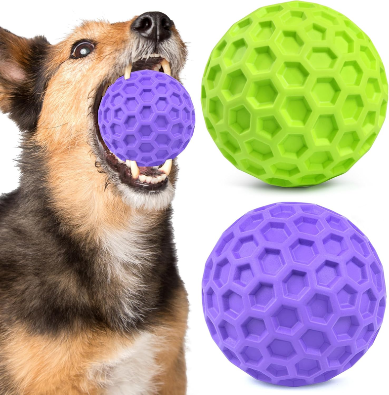 Squeaky Dog Ball Aggressive Chewers Tough Rubber Bouncy Fetch Large Dogs Floats