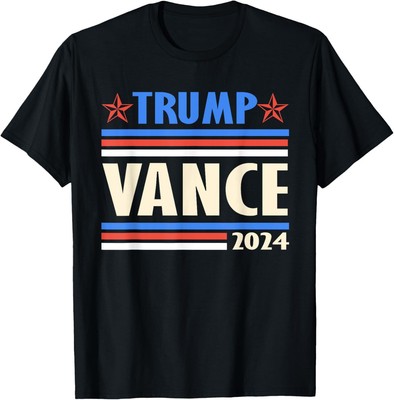 Trump Vance 2024 Retro Stripe Trump JD Vance T-Shirt