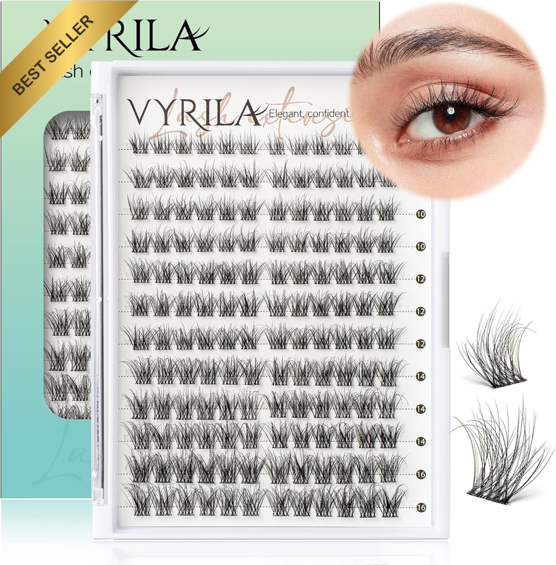 Lash Clusters 0.05Mm 3D Wispy Eyelashes Clusters, 0.1Mm Super Thin Band Resuable