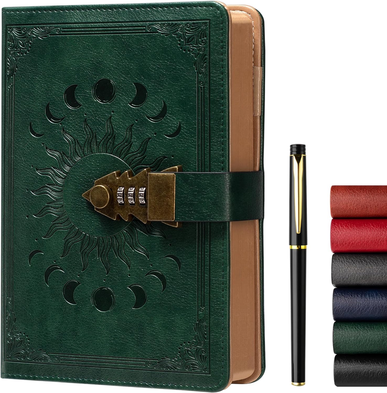 ZXHQ Lock Journal with Pen, A5 240 Pages Diary with Lock
