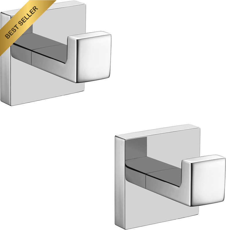 Bath Towel Hook SUS 304 Stainless Steel Square Clothes Towel Coat Robe Hook Cabi