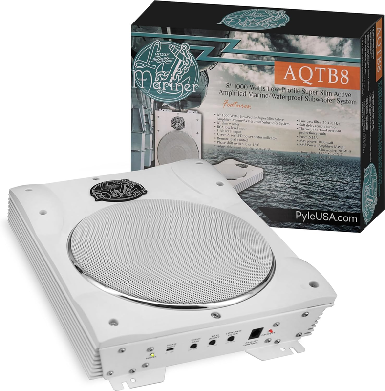 Lanzar Low Profile Marine Subwoofer System - 1000 Watt 8 Inc