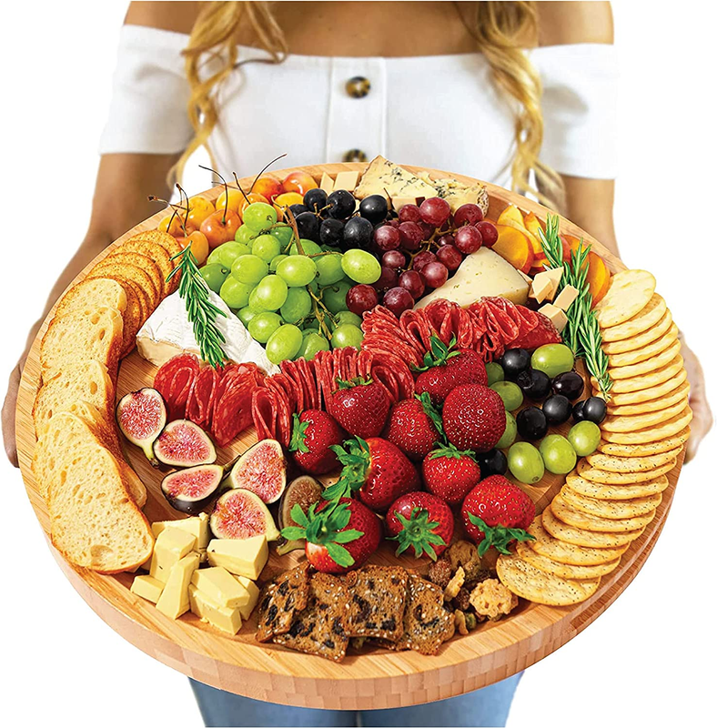 Large Charcuterie Board - 17 In, round Charcuterie Boards Extra Large, Large Che