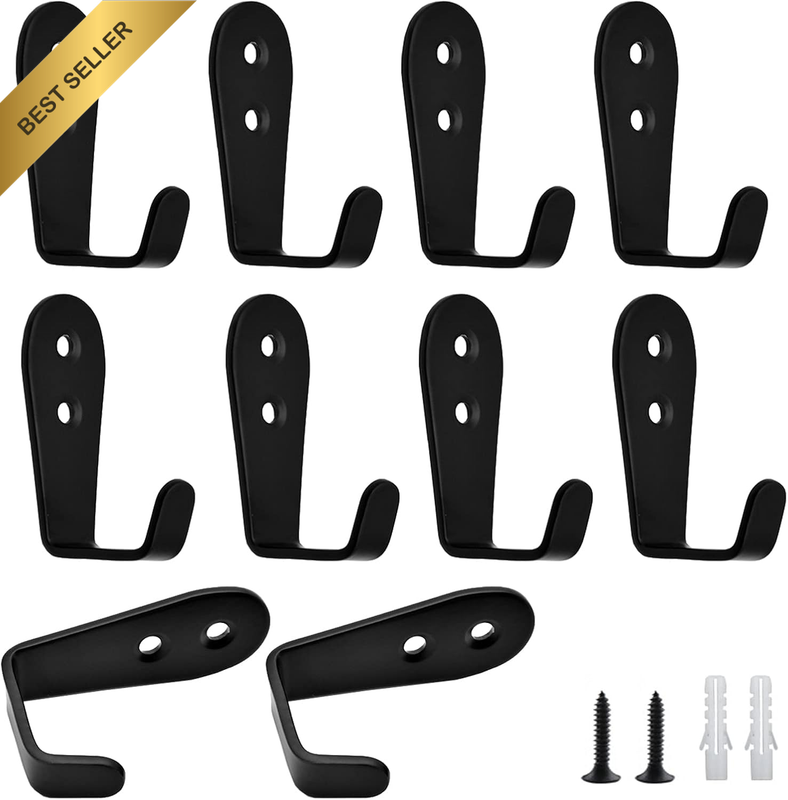 10Packs Stainless Steel Hooks for Hanging, Heavy Duty Wall Hooks, Coat Hooks, Si