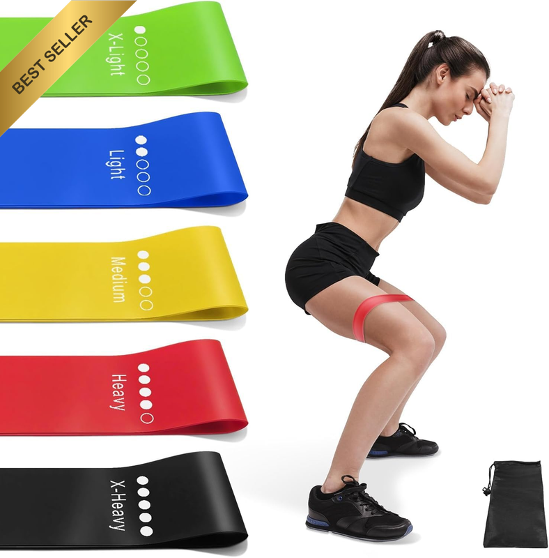 Resistance Bands Set – 5 Levels Multi-Colored Exercise Bands for Strength Traini