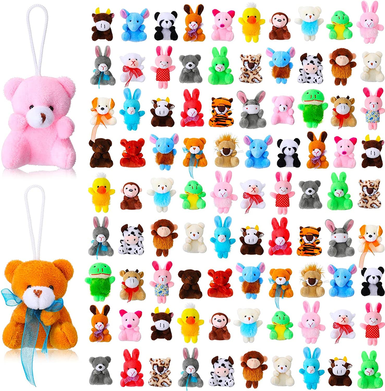 150 Pcs Small Stuffed Animals Bulk Mini Animals Plush Toys S