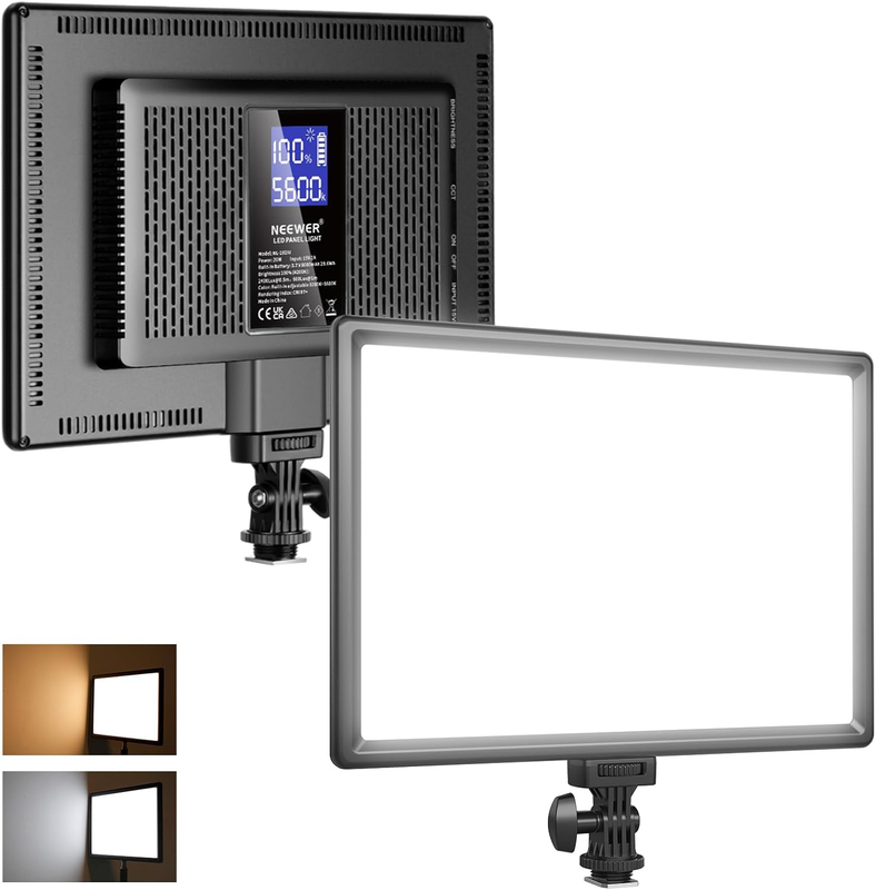 192 LED Video Light Panel, 20W Ultra Thin Bi Color Dimmable DSLR Camera Soft Lig