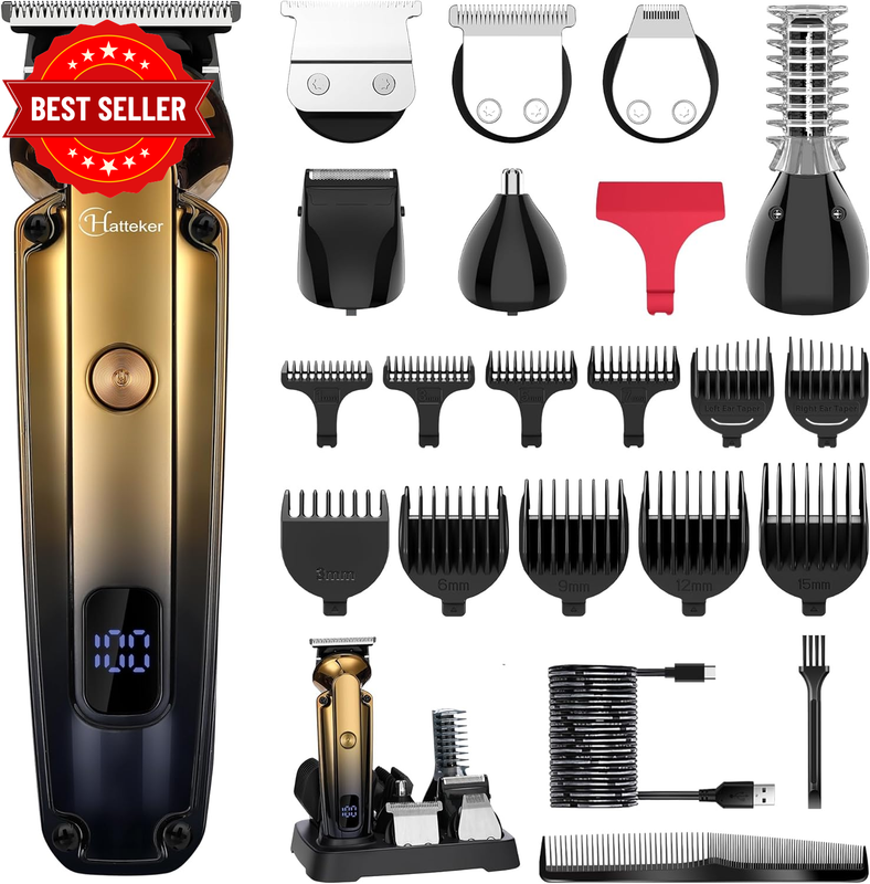 Men'S Beard Trimmer Kit Electric Razor Shaver Professional Hair Clipper with Zer
