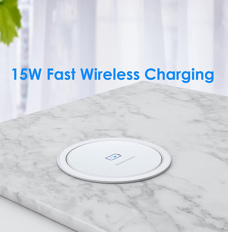 Automatic Pop Up Countertop Outlet with 15W Wireless Charger 4.7'' Pop Up Outlet