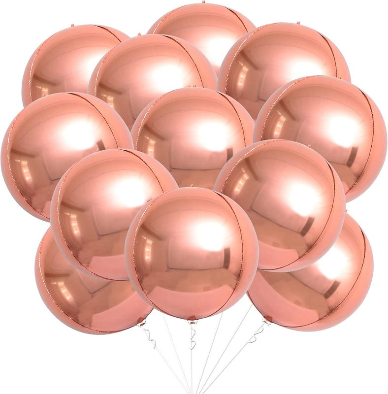 Rose Gold Balloons 22 Inch 12 Pack Foil Metallic Party Birthday Decorations