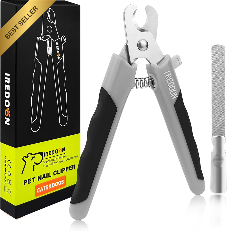 Dog Nail Clippers and Trimmers with Nail File, Ultra-Sharp 4CR13 Stainless Steel