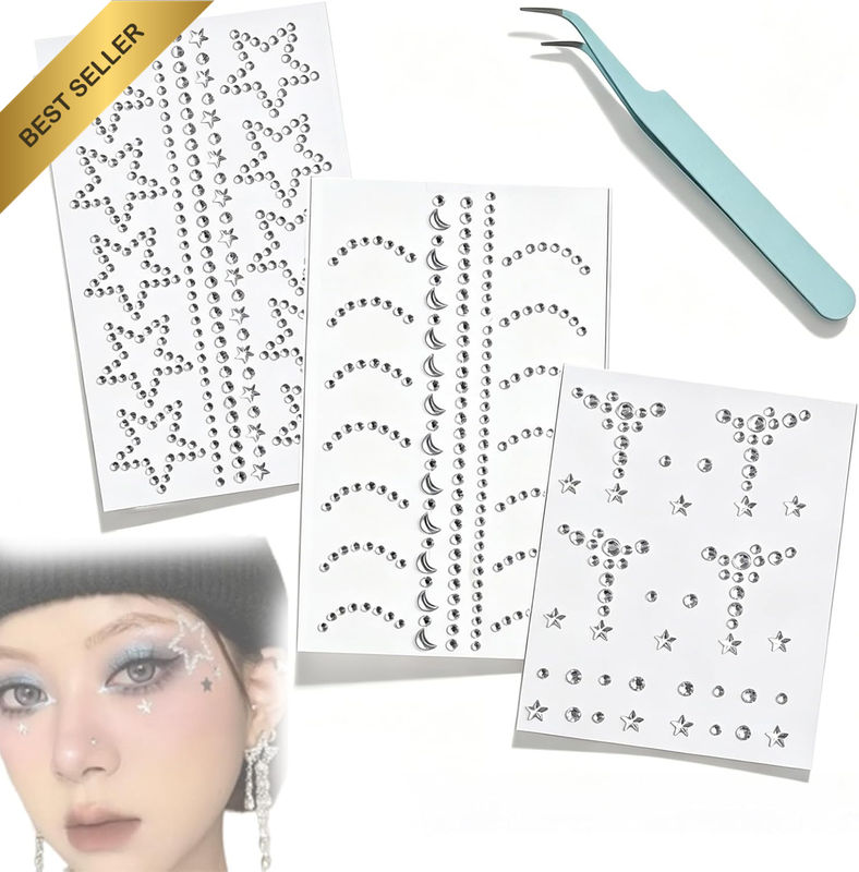 Rhinestones, Face Gems & Face Jewels - Self-Adhesive Rhinestone Stickers, Bedazz