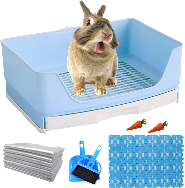 Large Rabbit Litter Box Trainer, Pet Litter Pan Trainer with Drawer Corner Bigge