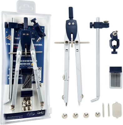 Mr. Pen- Professional Metal Compass with Wheel and Lock for Geometry,... 