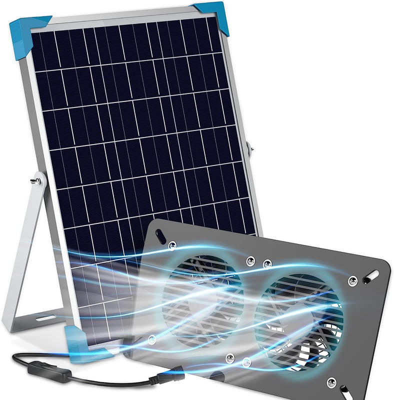 Solar Powered Fan, 15W Pro Solar Panel IP65 Waterproof with Solar Exhaust Fan