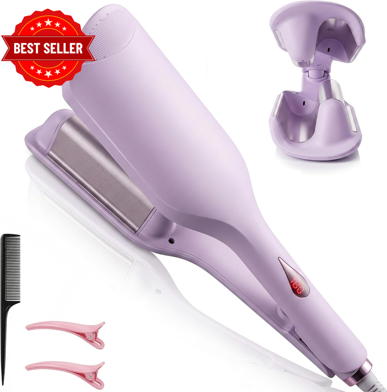 32Mm Hair Waver for Deep Beachy Waves | Professional Ceramic Crimper with Ionic 