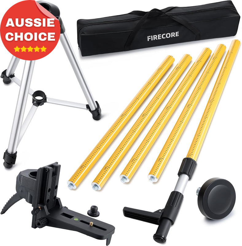 12Ft Telescoping Pole Tripod Laser Mount 1/4-20 5/8-11 Adjustable Professional