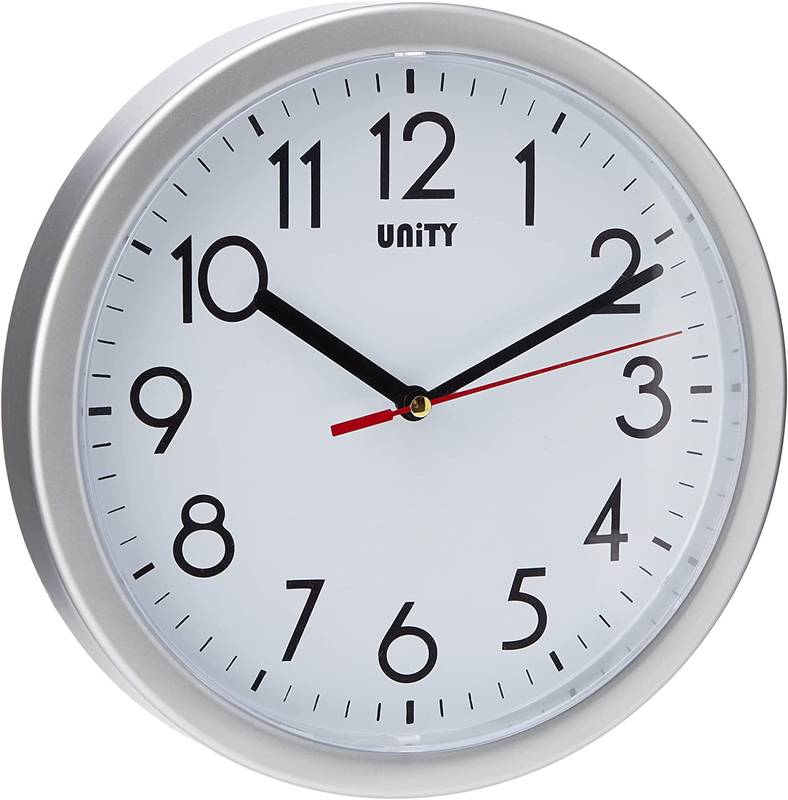 Wall Clock, Hastings, Silent Sweep, Modern, Silver, 22 Cm / 